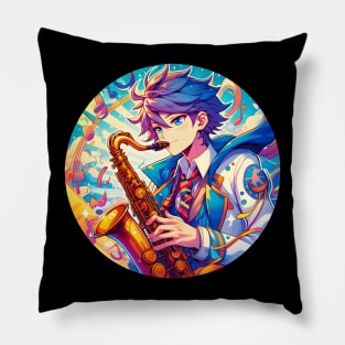 Anime boy saxophone player Pillow