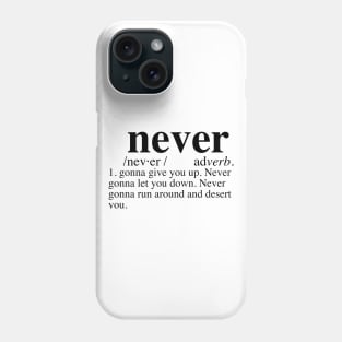 Rickroll - Never Gonna Give You Up Dictionary Phone Case