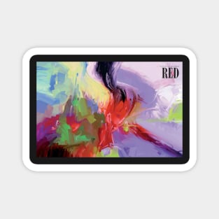 RED, abstract expressionism Magnet