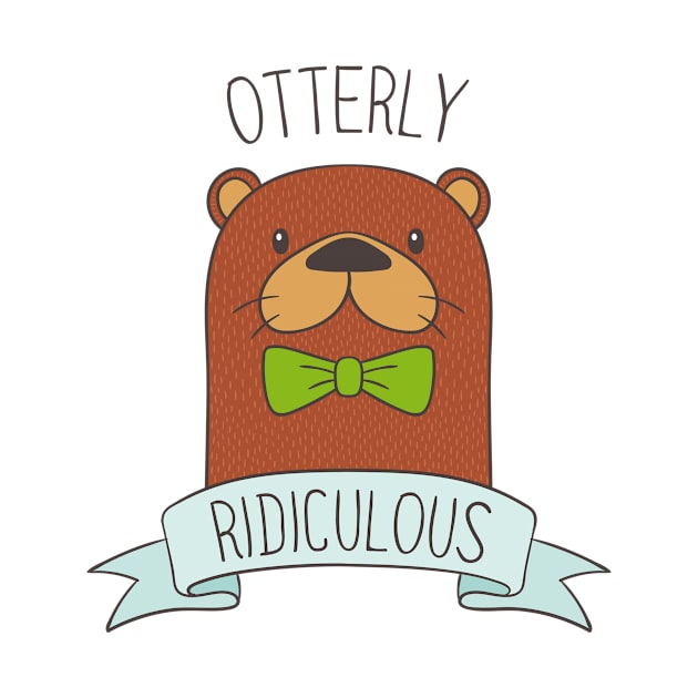 Otter Ridiculous Cute Animal Lover Banner Bowtie by Mellowdellow