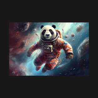 Cosmic Serenity: Panda Astronaut in the Vastness of Space T-Shirt