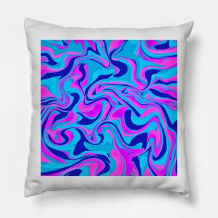 Blue and pink marble design Pillow