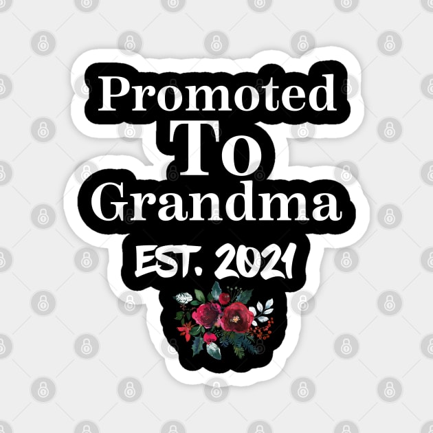 Promoted To grandma Est 2021 Shirt New grandma Christmas Magnet by Design stars 5