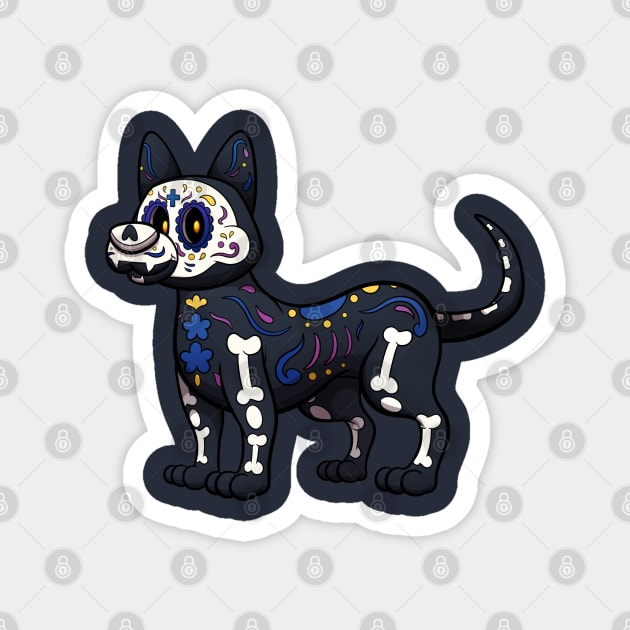 Day Of The Dead Dog Magnet by TheMaskedTooner