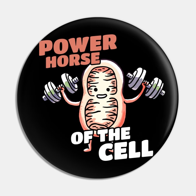 Power Horse of the Cell Biologist Design Pin by DoodleDashDesigns
