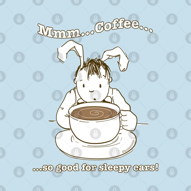 Sleepy Rabbit Enjoys His Morning Coffee by brodyquixote