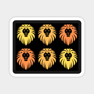 Yellow and orange lions Magnet