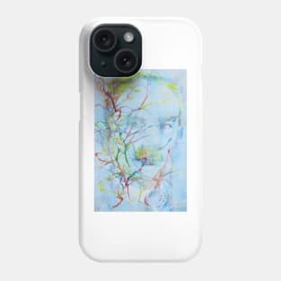 THOMAS MANN watercolor and acrylic portrait Phone Case