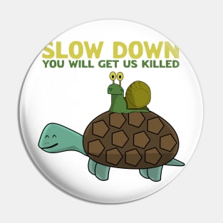 Funny Snail asking the Turtle to SLOW DOWN Pin