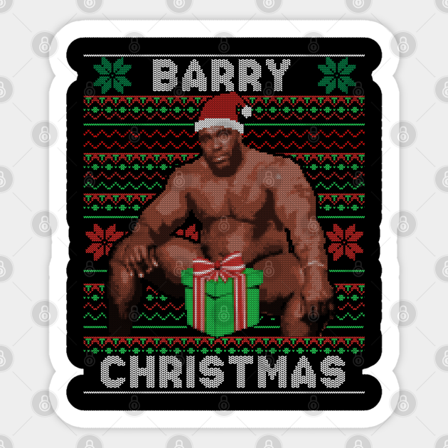 Barry Wood Barry Christmas Ugly Sweater Meme Barry Wood Sticker Teepublic