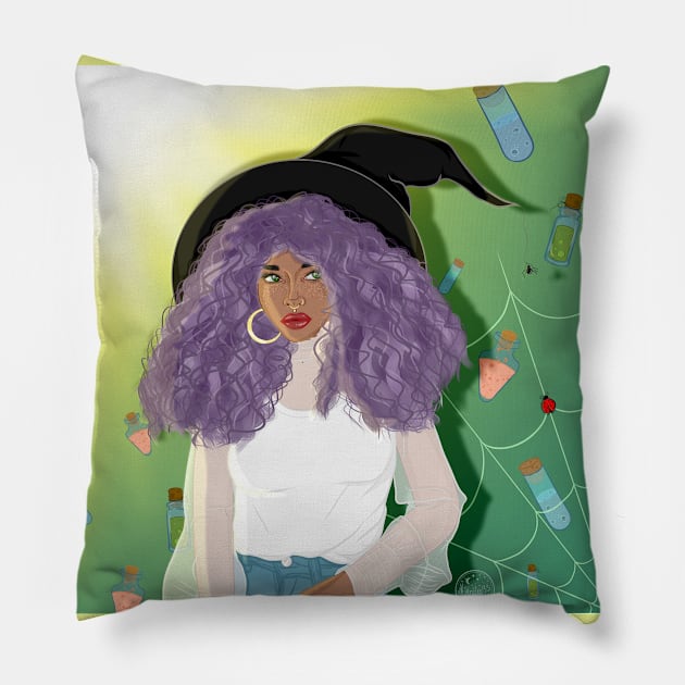 the lilac witch Pillow by kira4ka93