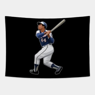 Hank Aaron #14 Swings Legend Tapestry