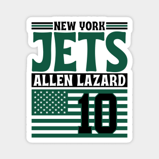 New York Jets Lazard 10 American Flag Football Magnet