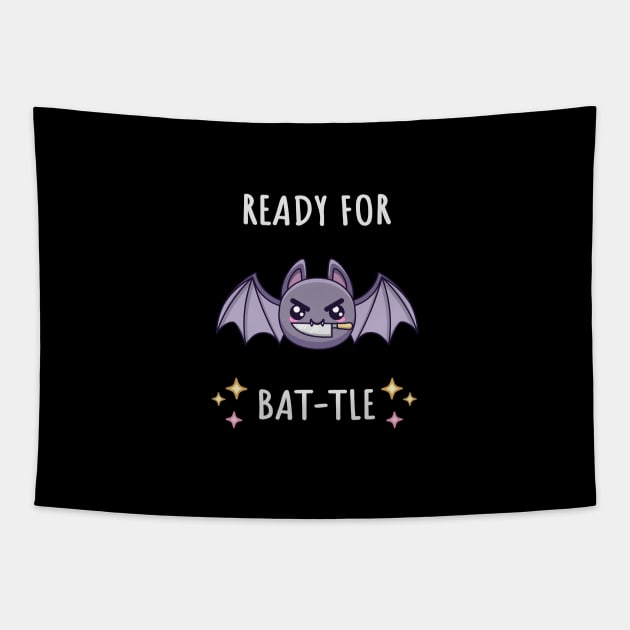 Halloween Motivational Bat - Dark Mode Tapestry by AnishaCreations