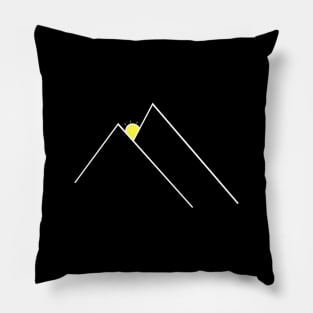 Mountain Lines With Sun Rise Climb And Hike The Peaks Pillow