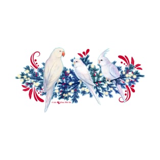 White Christmas Parrots T-Shirt