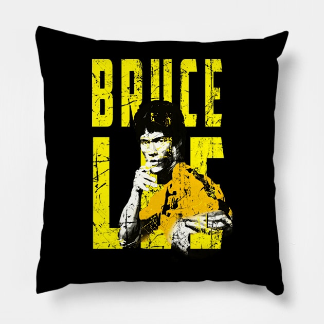 Be Water Lee Legend Bruce Movie Jeet Kune Do Pillow by Garmentcrooks