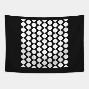 Mid Century Modern Retro 60s Waves Pattern  (White) Tapestry