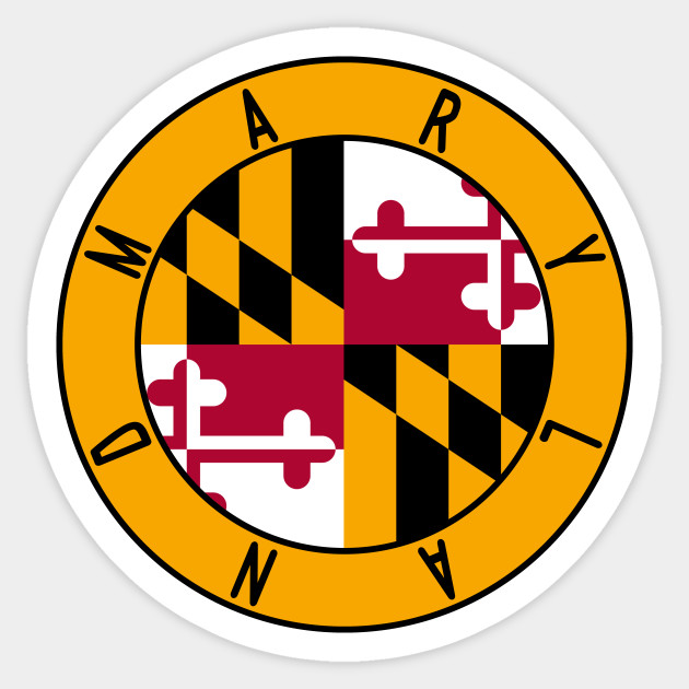 Maryland Flag Decal Maryland Flag Sticker Teepublic