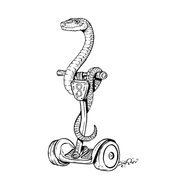 Discover Snake on a Segway - Snake - T-Shirt