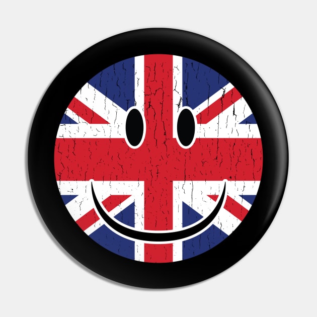 Smiley UK Flag Fan Smiley UK Fan Gift Pin by atomguy