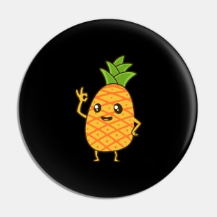 Kawaii Cartoon Pineapple Pin