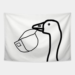 Portrait Gaming Goose Stealing Hat Outline Tapestry