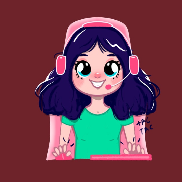 Cute girl gamer character by SusanaDesigns