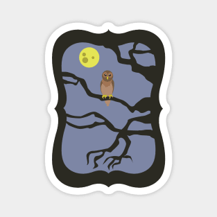 Spooky Halloween Owl Magnet