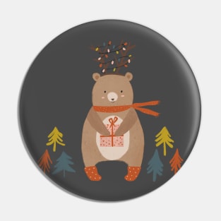 Christmas Woodland Bear Pin