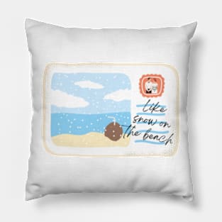 Snow on the Beach Pillow