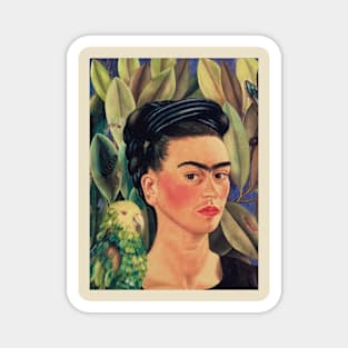 Self Portrait with Bonito by Frida Kahlo Magnet