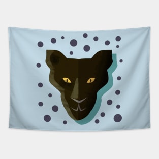 Funny panther Head Hand Drawn Tapestry