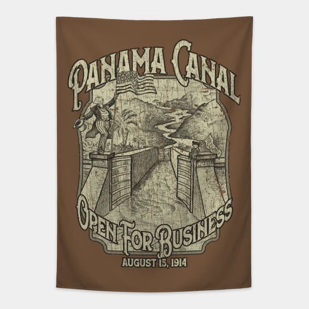 Panama Canal Open For Business 1914 Tapestry by JCD666