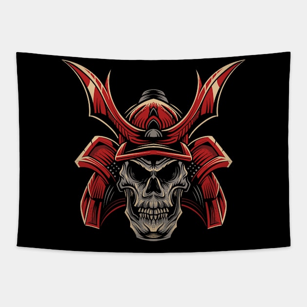 Samurai Skull Tapestry by Frispa