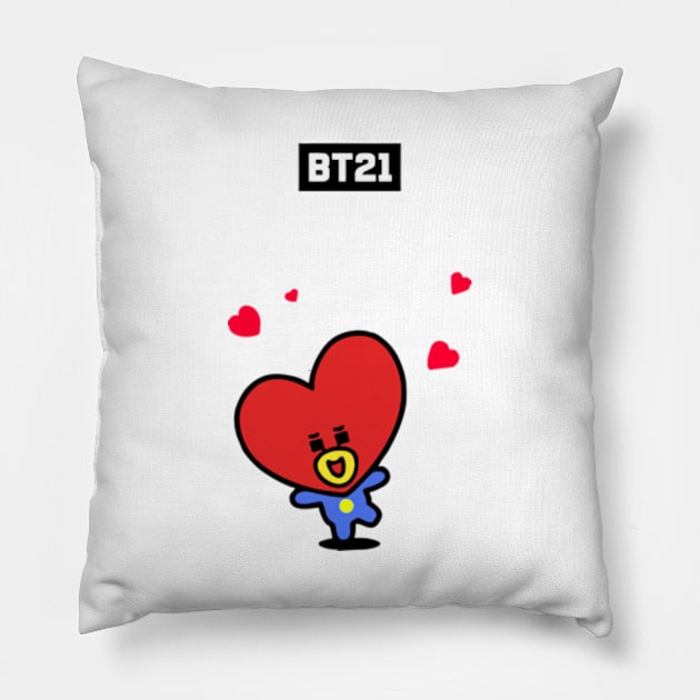 bt21 bts exclusive design 54 Pillow by Typography Dose