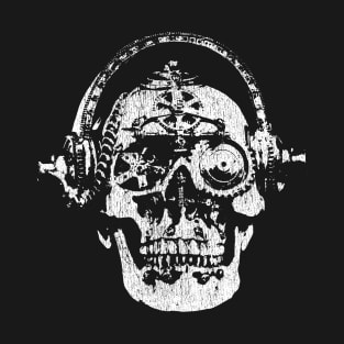 Mechanical Skull with Headphones - Heavy Metal T-Shirt