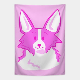 Super Cute Pink Corgi Face! Tapestry