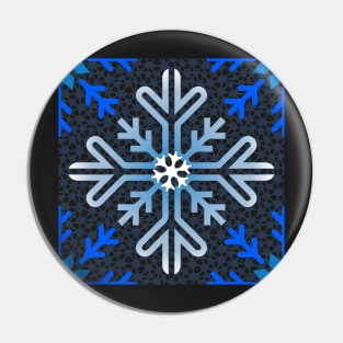 seamless repeat pattern of glowing blue ice crystals Pin