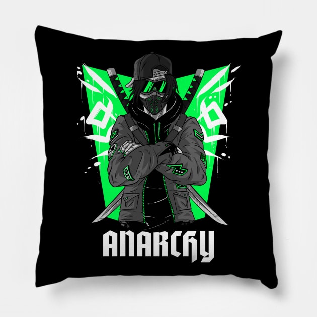 Ninja Warrior Anarchy Pillow by SweetMay