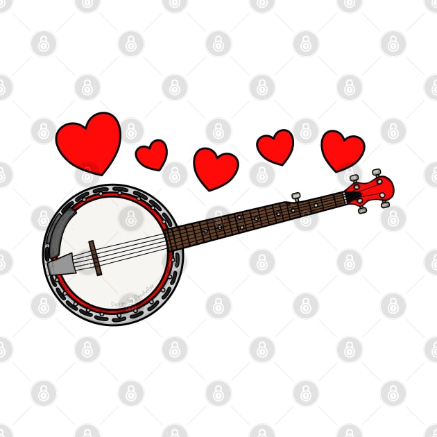 Valentines Banjo Banjoist Wedding Musician by doodlerob