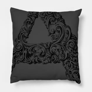 Vintage Initial Letter Lettering Alphabet A Pillow