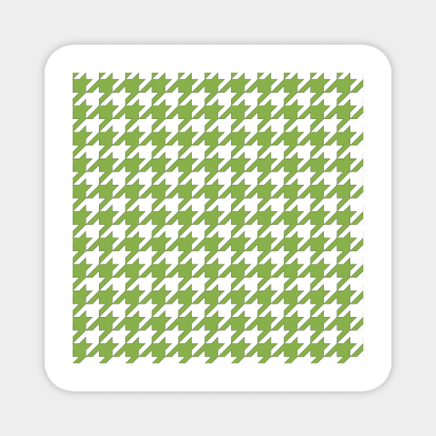 Houndstooth design in greenery and white Magnet by DavidASmith