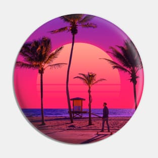 Vaporwave Sunset VI Pin