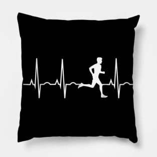 Running Shirt for Men Runners Heartbeat Gift Pillow