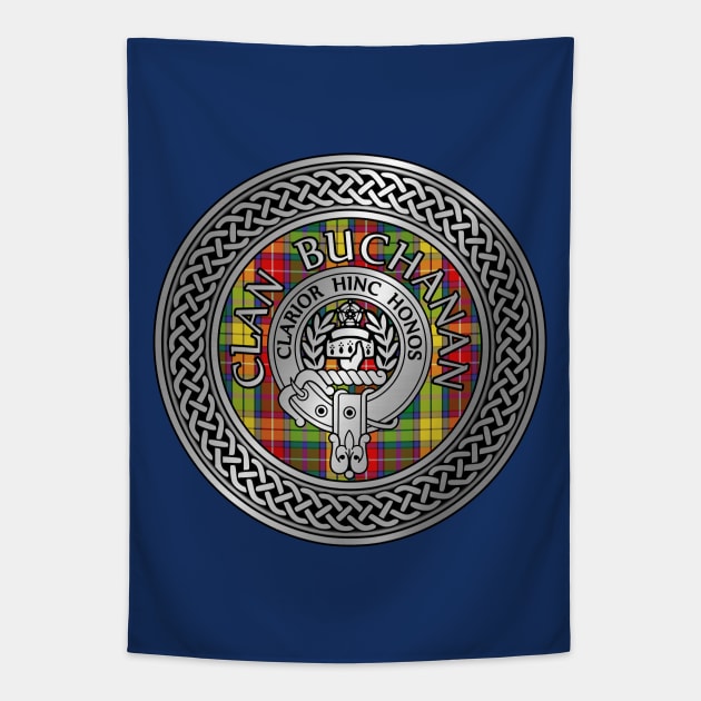 Clan Buchanan Crest & Tartan Knot Tapestry by Taylor'd Designs