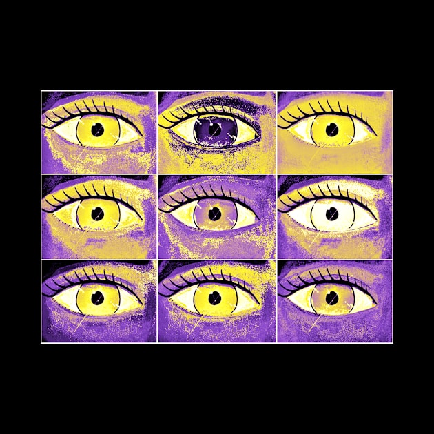 Nonbinary Pride Painted Eyes Collage by VernenInk