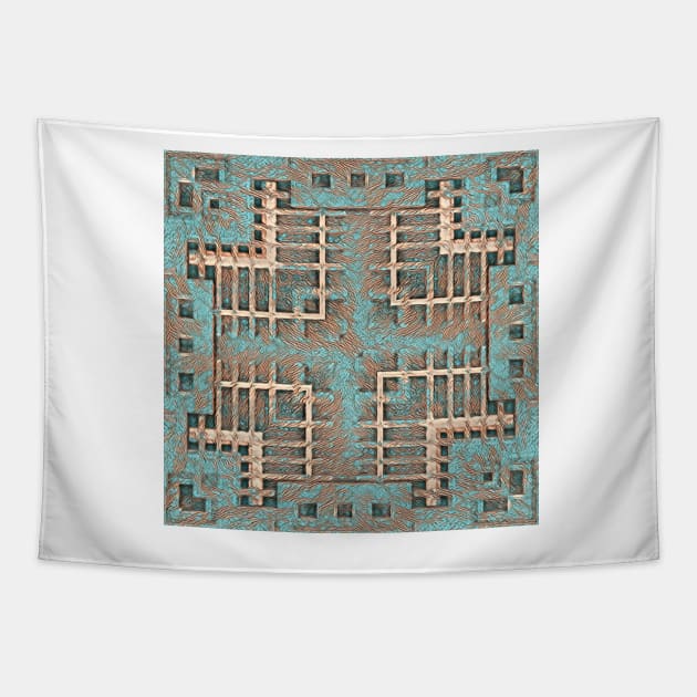 ALL SQUARE art deco repeating pattern and geometric design Tapestry by mister-john