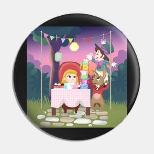 Alice and the Tea Party Pin