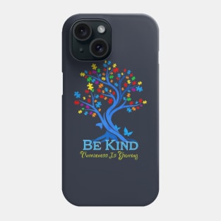 Autism Awareness Be Kind Puzzle Piece Tree Phone Case